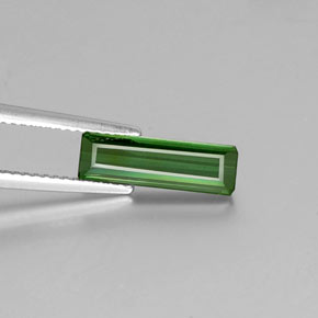 Turmalina verde natural de 1,60 ct, corte esmeralda, VVS