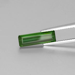 Turmalina verde natural de 1,60 ct, corte esmeralda, VVS