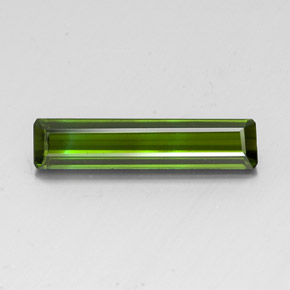 Turmalina verde natural de 3,40 ct, corte esmeralda, VS