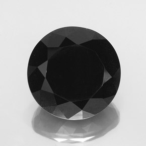 Turmalina negro natural de 36,83 ct, corte redondo, opaco