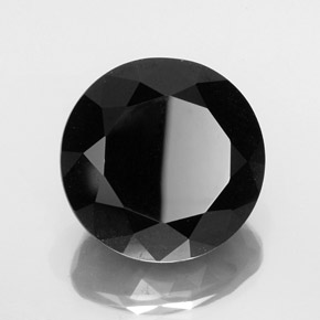 Turmalina negro natural de 36,83 ct, corte redondo, opaco
