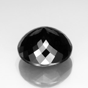 Turmalina negro natural de 36,83 ct, corte redondo, opaco
