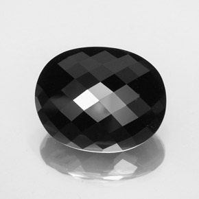 Turmalina negro natural de 28,81 ct, corte óvalo, opaco