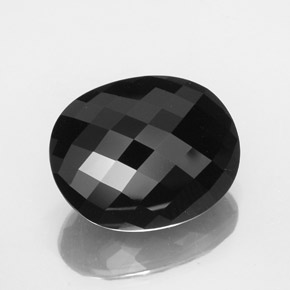 Turmalina negro natural de 28,81 ct, corte óvalo, opaco