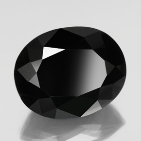 Turmalina negro natural de 49,27 ct, corte óvalo, opaco