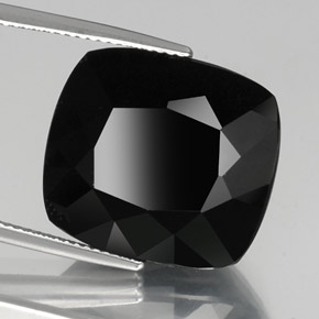 Turmalina negro natural de 26,13 ct, corte cojín, opaco