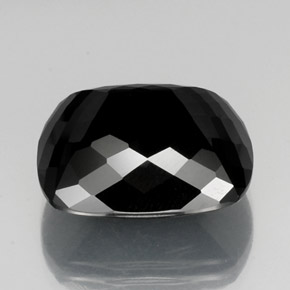 Turmalina negro natural de 26,13 ct, corte cojín, opaco
