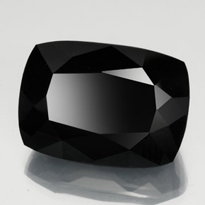 Turmalina negro natural de 57,54 ct, corte cojín, opaco