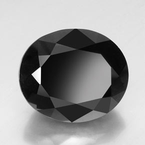 Turmalina negro natural de 74,70 ct, corte óvalo, opaco