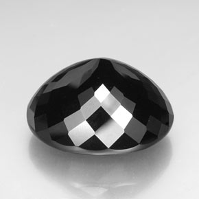 Turmalina negro natural de 74,70 ct, corte óvalo, opaco