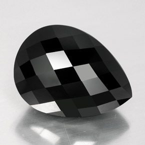 Turmalina negro natural de 16,07 ct, en forma de pera, opaco