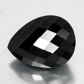 Turmalina negro natural de 16,07 ct, en forma de pera, opaco