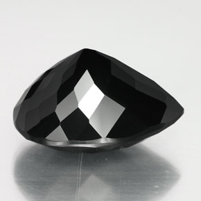 Turmalina negro natural de 16,07 ct, en forma de pera, opaco