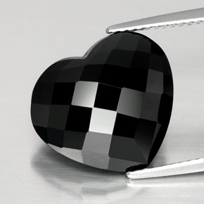 Turmalina negro natural de 11,35 ct, forma de corazón, opaco