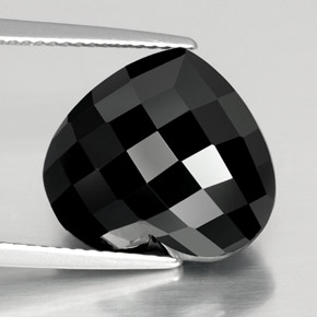 Turmalina negro natural de 11,35 ct, forma de corazón, opaco