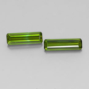 Gemas de turmalina verde natural de  ct, corte esmeralda, VVS-VS