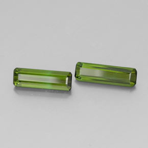 Gemas de turmalina verde natural de  ct, corte esmeralda, VVS-VS