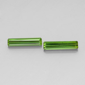 Gemas de turmalina verde natural de  ct, corte esmeralda, VVS-VS