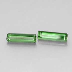 Gemas de turmalina verde natural de  ct, corte esmeralda, VS-SI