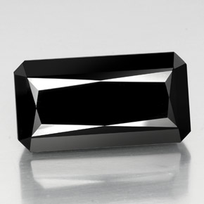 Turmalina negro natural de 38,90 ct, corte esmeralda, opaco