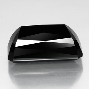 Turmalina negro natural de 38,90 ct, corte esmeralda, opaco