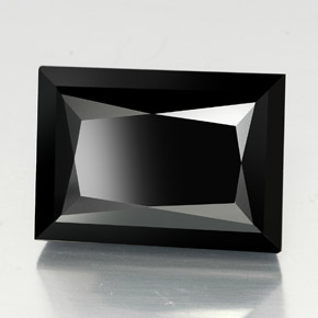 Turmalina negro natural de 39,02 ct, baguette, opaco