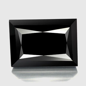 Turmalina negro natural de 59,02 ct, baguette, opaco
