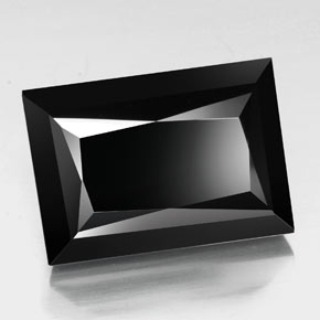 Turmalina negro natural de 59,02 ct, baguette, opaco