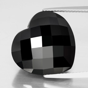 Turmalina negro natural de 25,72 ct, forma de corazón, opaco