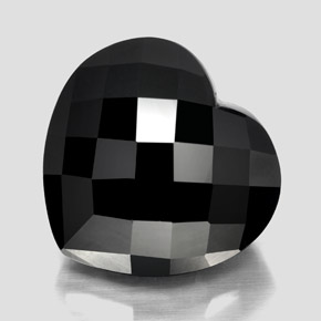 Turmalina negro natural de 25,72 ct, forma de corazón, opaco