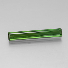 Turmalina verde oscuro medio natural de 2,56 ct, corte esmeralda, VVS-VS