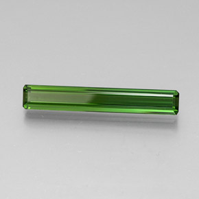 Turmalina verde oscuro medio natural de 2,56 ct, corte esmeralda, VVS-VS