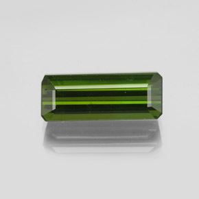 Turmalina Verde terroso natural de 2.22 ct, corte esmeralda, VS-SI