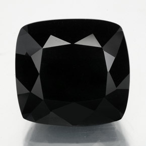 Turmalina negro natural de 11,81 ct, corte cojín, opaco