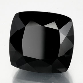 Turmalina negro natural de 11,81 ct, corte cojín, opaco