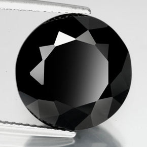 Turmalina negro natural de 12,90 ct, corte redondo, opaco