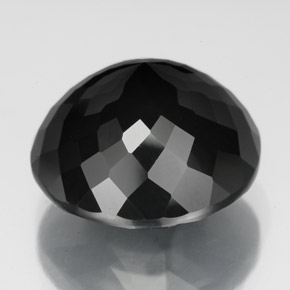 Turmalina negro natural de 12,90 ct, corte redondo, opaco