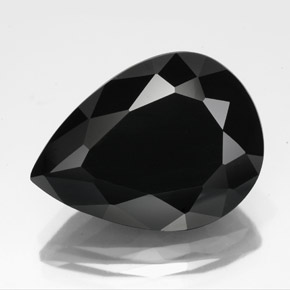 Turmalina negro natural de 11,73 ct, en forma de pera, opaco