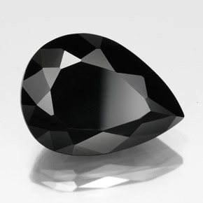 Turmalina negro natural de 11,73 ct, en forma de pera, opaco