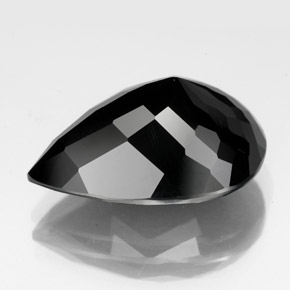 Turmalina negro natural de 11,73 ct, en forma de pera, opaco