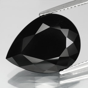 Turmalina negro natural de 8,16 ct, en forma de pera, opaco