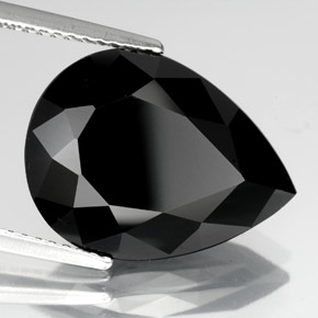 Turmalina negro natural de 8,16 ct, en forma de pera, opaco