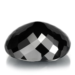 Turmalina negro natural de 24,48 ct, corte óvalo, opaco