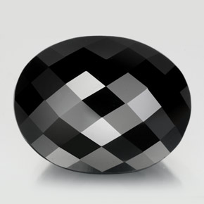Turmalina negro natural de 19,88 ct, corte óvalo, opaco