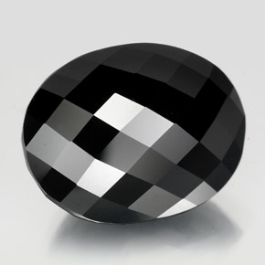 Turmalina negro natural de 19,88 ct, corte óvalo, opaco