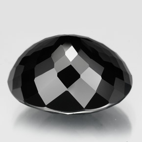Turmalina negro natural de 19,88 ct, corte óvalo, opaco