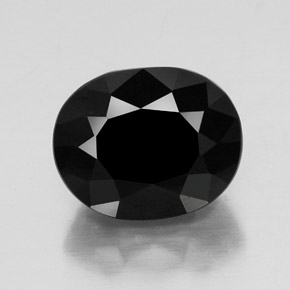 Turmalina negro natural de 11,51 ct, corte óvalo, opaco
