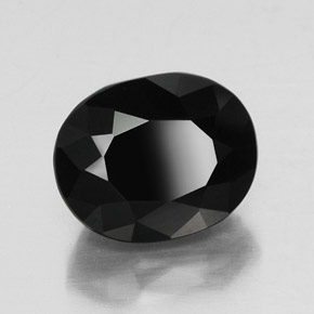 Turmalina negro natural de 11,51 ct, corte óvalo, opaco