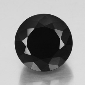 Turmalina negro natural de 23,59 ct, corte redondo, opaco