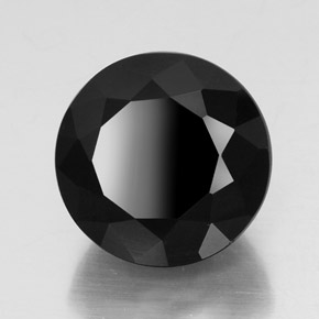 Turmalina negro natural de 23,59 ct, corte redondo, opaco